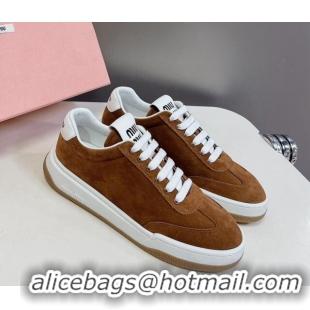 Good Product Miu Miu Suede Sneakers Brown 129080