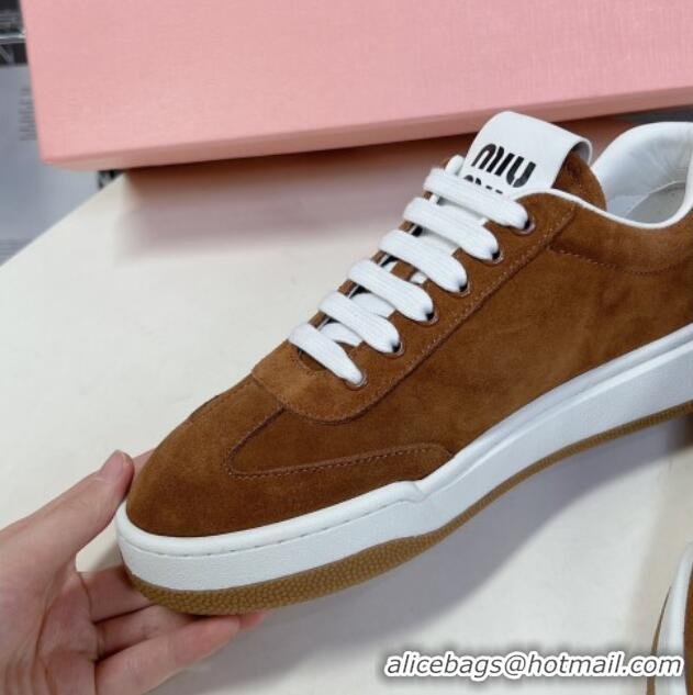 Good Product Miu Miu Suede Sneakers Brown 129080