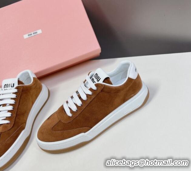 Good Product Miu Miu Suede Sneakers Brown 129080