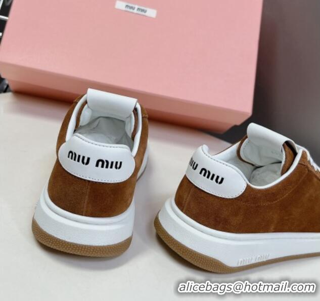 Good Product Miu Miu Suede Sneakers Brown 129080