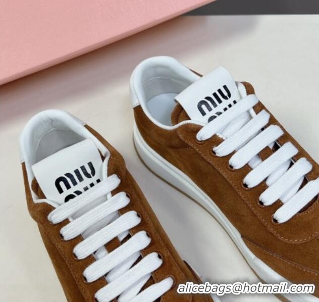 Good Product Miu Miu Suede Sneakers Brown 129080