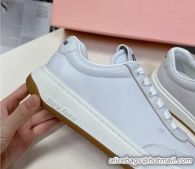 Unique Style Miu Miu Leather Sneakers White 0129083