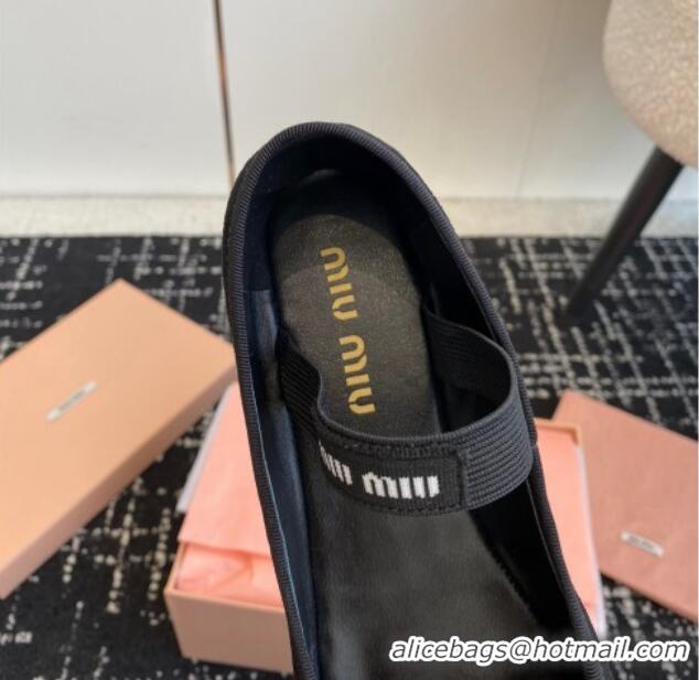 Trendy Design Miu Miu Suede Ballerinas Flat Black 129085