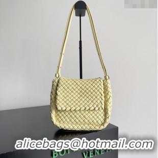 Affordable Price Bottega Veneta Mini Cobble Shoulder Bag in Padded Intrecciato Leather 762711 Yellow 2024