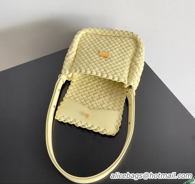 Affordable Price Bottega Veneta Mini Cobble Shoulder Bag in Padded Intrecciato Leather 762711 Yellow 2024