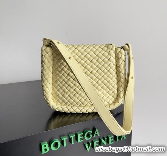 Affordable Price Bottega Veneta Mini Cobble Shoulder Bag in Padded Intrecciato Leather 762711 Yellow 2024