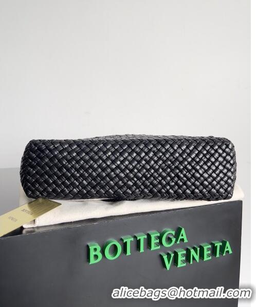 Buy Discount Bottega Veneta Tosca Shoulder Bag in Intreccio Leather Fondant Fondant Black/Blue 716974 2023