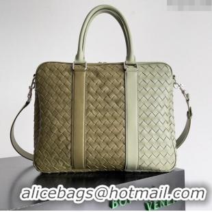 Reasonable Price Bottega Veneta Slim Classic Briefcase Bag in Intrecciato Leather 690702 Green 2024