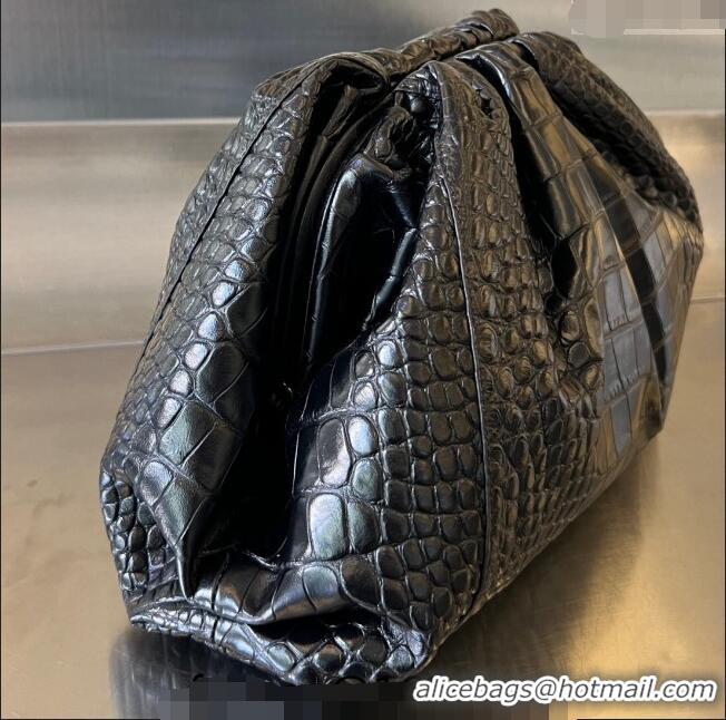 Popular Style Bottega Veneta Pouch in Alligator Leather 576227 Black 2024