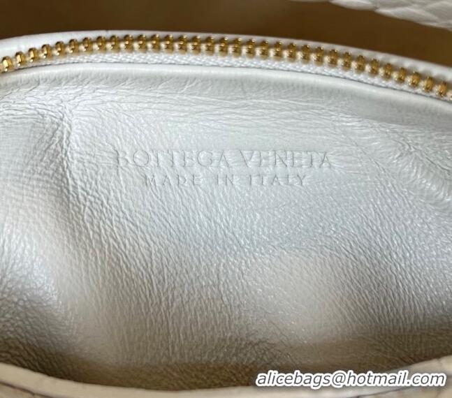 Best Product Bottega Veneta Mini Jodie Hobo in Alligator Leather 717709 White 2024