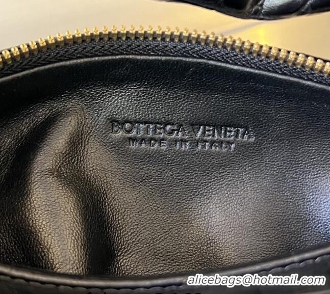 Top Quality Bottega Veneta Mini Jodie Hobo in Alligator Leather 717709 Black 2024