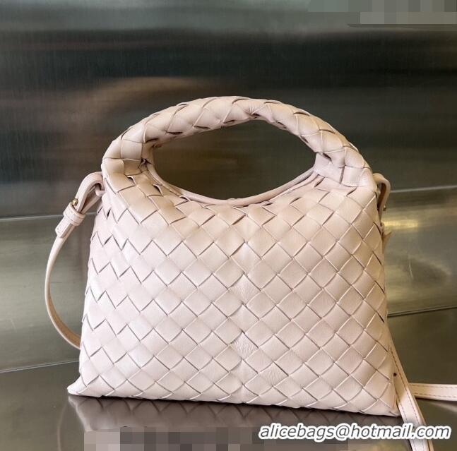 Luxurious Bottega Veneta Mini Hop Hobo Bag in Intrecciato Leather 777586 Lotus Pink 2023