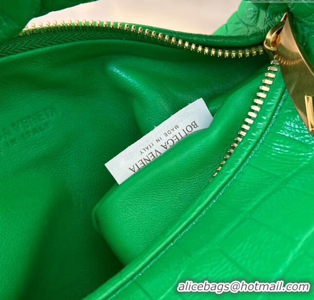 Good Taste Bottega Veneta Mini Jodie Hobo in Alligator Leather 717709 Parrot Green 2024