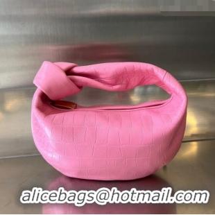 Buy Fashionable Bottega Veneta Mini Jodie Hobo in Alligator Leather 717709 Pink 2024