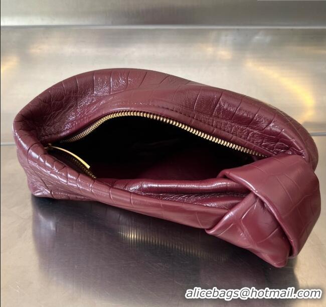 Promotional Bottega Veneta Mini Jodie Hobo in Alligator Leather 717709 Burgundy 2024