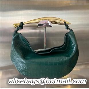 New Design Bottega Veneta Sardine bag in Alligator Leather 754657 Emerald Green 2024