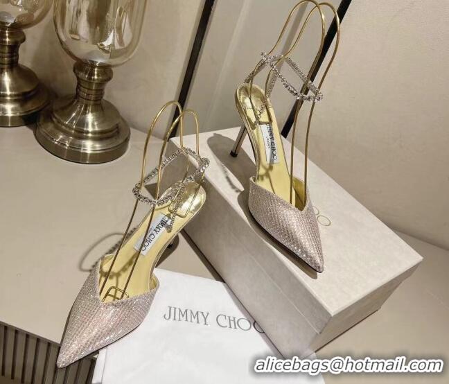 Perfect Jimmy Choo Saeda Pumps 85 with Crystal Embellishment 2411901