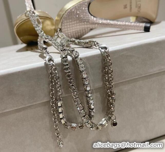 Luxurious Jimmy Choo Saeda Pumps 100 with Crystal Embellishment 411902