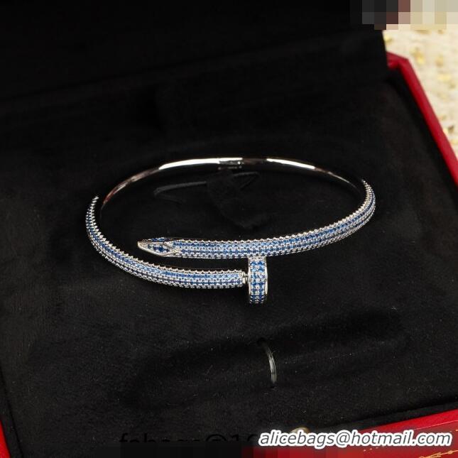 Buy Inexpensive Cartier Juste un Clou Bracelet with Crystals CD9107 Blue/Silver