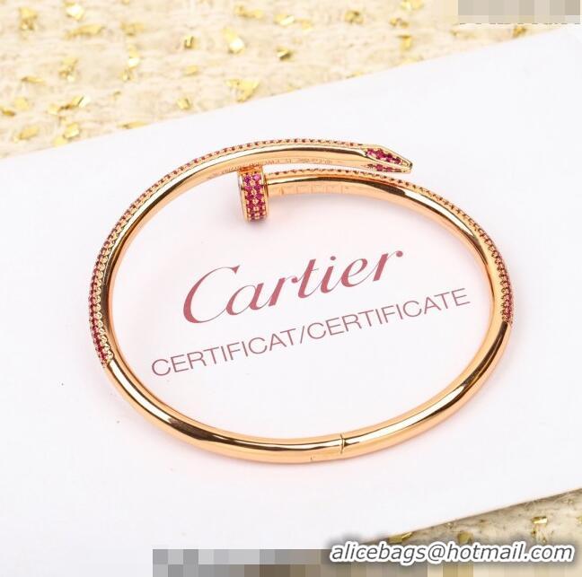 Shop Best Cartier Juste un Clou Bracelet with Crystals CD9107 Pink/Yellow Gold