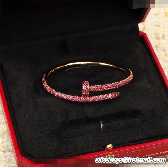 Shop Best Cartier Juste un Clou Bracelet with Crystals CD9107 Pink/Yellow Gold