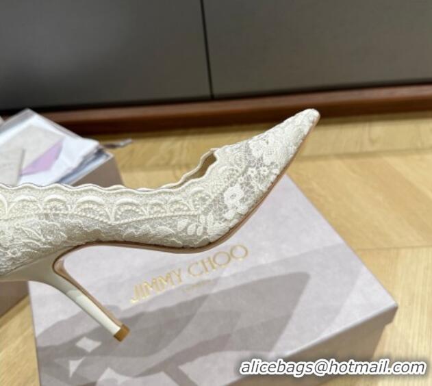 Lower Price Jimmy Choo White Lace Pumps 8.5cm 227113