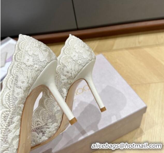 Lower Price Jimmy Choo White Lace Pumps 8.5cm 227113