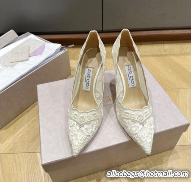 Lower Price Jimmy Choo White Lace Pumps 8.5cm 227113