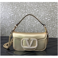 Famous Brand VALENTINO V logo MINI LOCO sheepskin bags B0L97 Champagne gold