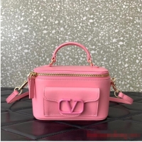 Top Quality VALENTINO Mini LOCO calfskin box bag HT098 PINK