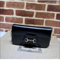 Reasonable Price Gucci Horsebit 1955 Leather Mini Bag 752002 Black 2023