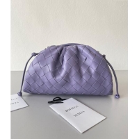 Good Quality Bottega Veneta Mini Pouch Bag in Wide Intrecciato Leather 585852 Purple 2023