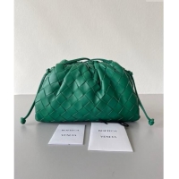 Reasonable Price Bottega Veneta Mini Pouch Bag in Wide Intrecciato Leather 585852 Dark Green 2023