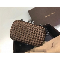 Trendy Design Bottega Veneta Small Silk Woven Knot Clutch with Snakeskin BV8651 Trim Brown 2023