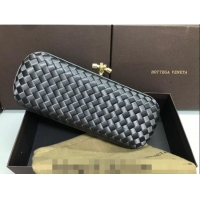 New Cheap Bottega Veneta Stretch Box Knot Silk Woven Bag BV8651 Dark Grey 2023