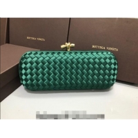 Traditional Discount Bottega Veneta Stretch Box Knot Silk Woven Bag BV8651 Green 2023