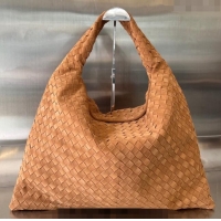 Discount Price Bottega Veneta Large Hop Hobo Bag Intrecciato 763970 Suede Tan Brown 2023