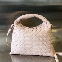 Best Price Bottega Veneta Mini Wallace Hobo Bag in Intrecciato Leather 754443 Lotus Pink 2023