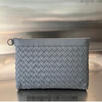 Promotional Bottega Veneta Medium Intrecciato Zipped Pouch in Intrecciato Leather 651852 Thunder Grey 2024