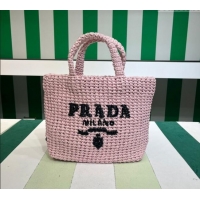 New Design Prada Small Crochet Tote bag 1BG422 Pink 2023