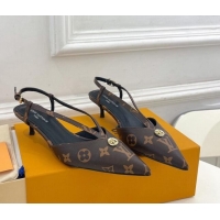 Popular Style Louis Vuitton Stellar Slingback Pumps 4cm in Monogram Canvas 127002