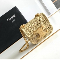 Super Quality CELINE Mini Chain Claude IN Raffia Plein Soleil Bag 10513