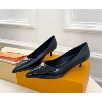 Good Looking Louis Vuitton Stellar Pumps 4cm in Patent Calf Leather Black 127016