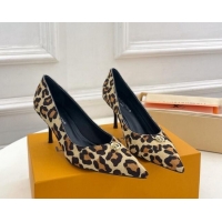 Sophisticated Louis Vuitton Stellar Pumps 7cm in Leopard Print Hairy Leather Brown 127024