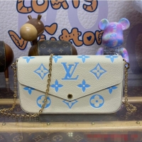 Buy Fashionable Louis Vuitton Felicie Pochette M83025 Latte White& Candy Blue