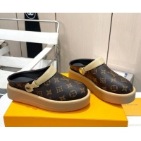 Sumptuous Louis Vuitton Aspen Platform Clog Platform Mules in Classic Monogram Canvas 127026