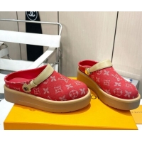 Purchase Louis Vuitton Aspen Platform Clog Platform Mules in Monogram Canvas Red 0127030