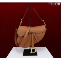 Super Quality Dior Mini/Medium Saddle Bag with Strap in Grained Calfskin M0455C Brown 2023