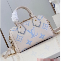 Famous Brand Louis Vuitton Speedy Bandouliere 20 M46397 Beige&Light blue