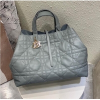 Super Quality Medium Dior Toujours Bag Stone Gray Macrocannage Calfskin M2821O